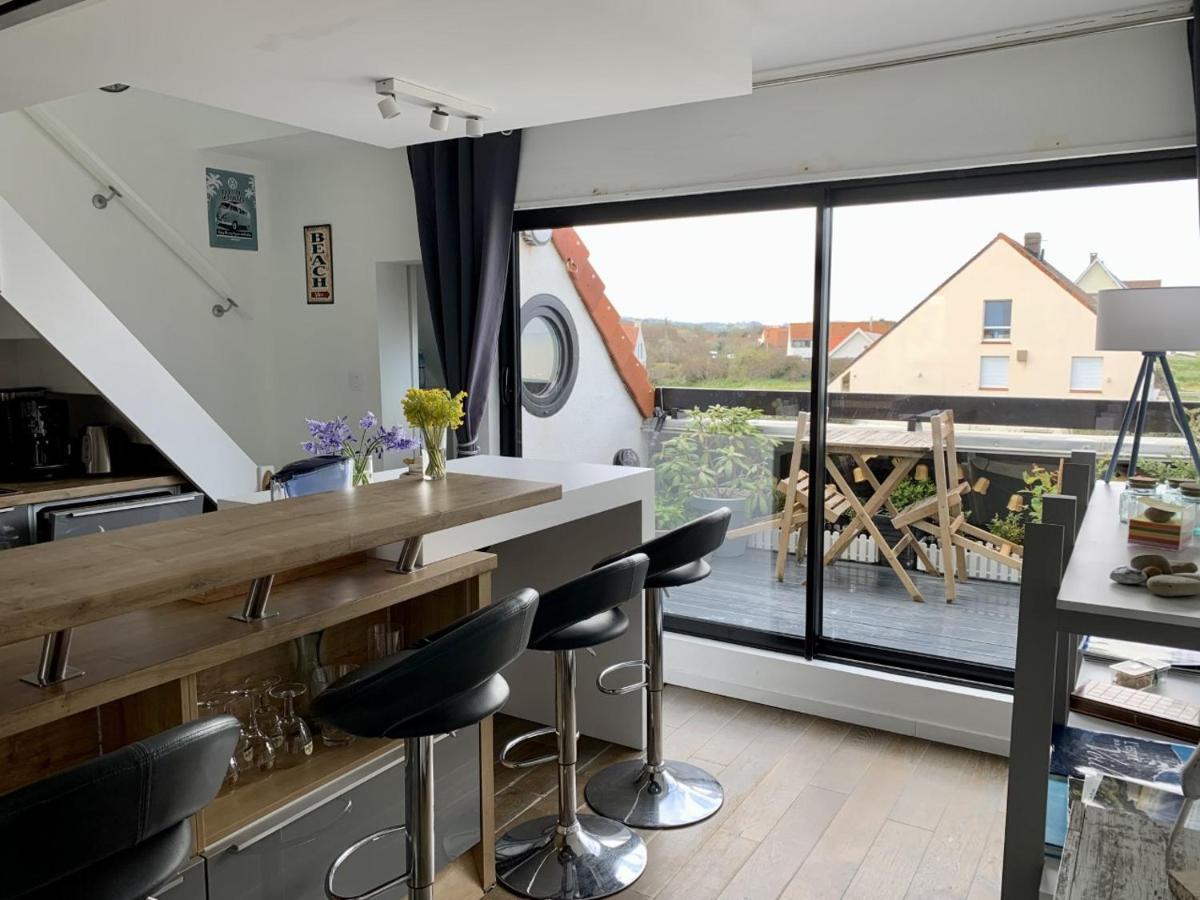Duplex Avec Jacuzzi Vue Imprenable Sur La Baie De Wissant Lejlighed Eksteriør billede